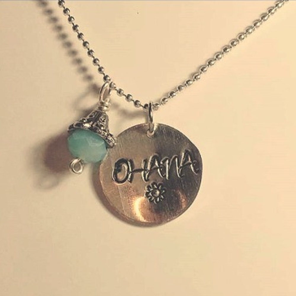 Ohana Hand Stamped Necklace, Handmade